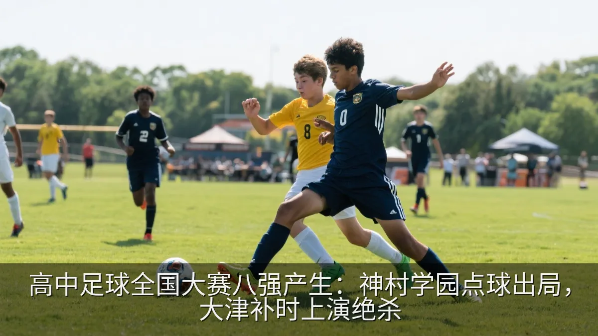 高中足球全国大赛淘汰赛比赛场景